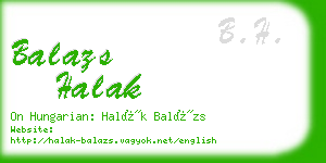 balazs halak business card